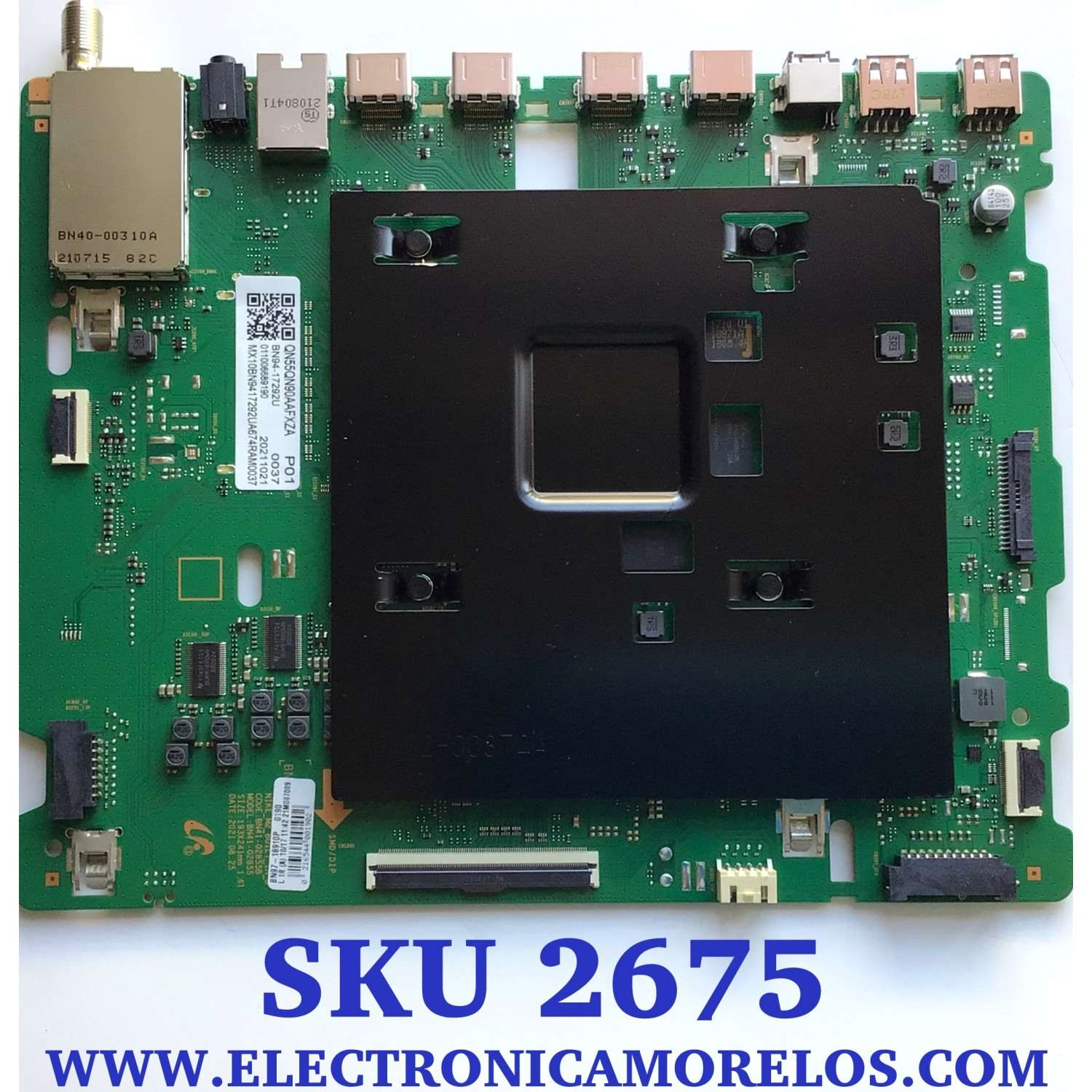 MAIN PARA TV SAMSUNG 4K SMART TV / NUMERO DE PARTE BN94-17292U / BN41-02855B / BN41-02855 / BN97-18910P / PANEL CY-TA055FLAV1H / MODELO / QN55QN90AAFXZA AA06 / QN55QN90AAFXZA / QN55QN90AAF